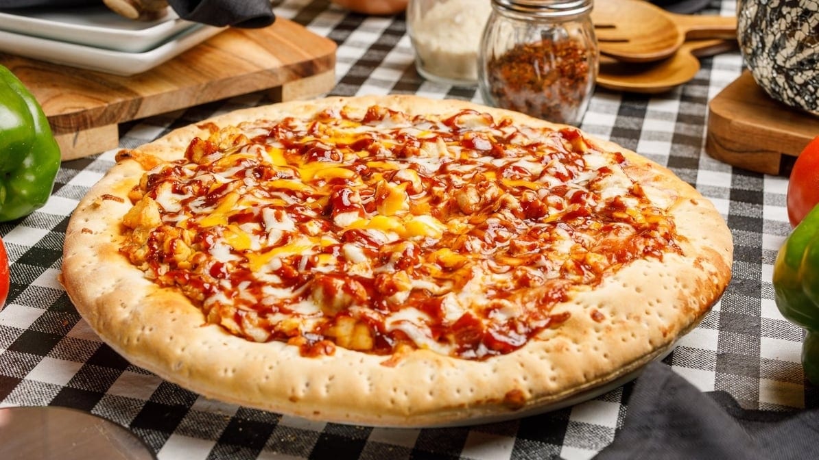 Chicken Pizza - BBQ and or Buffalo Sauce.