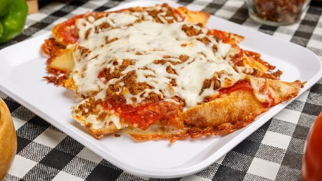 3 Slices Pizza Bread with Any 3 Meats or Vegetables.